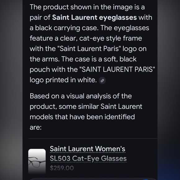 Saint Laurent Black and Silver Glasses - Picture 3 of 3